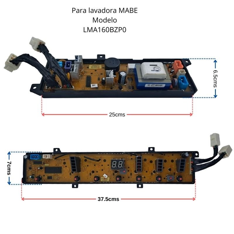 Tarjeta control panel doble lavadora mabe digital LMA160BZPO