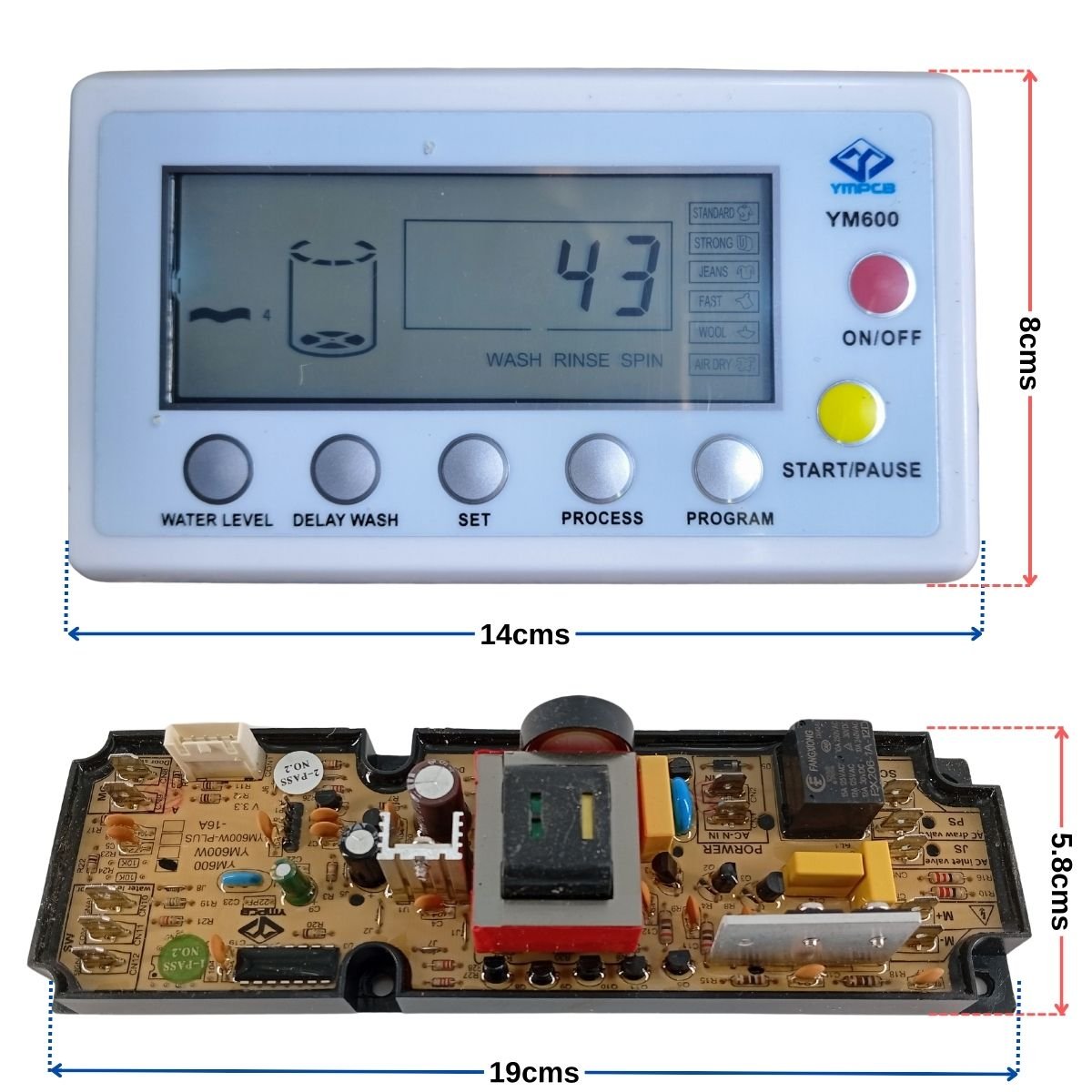 Tarjeta control panel universal para lavadoras digitales