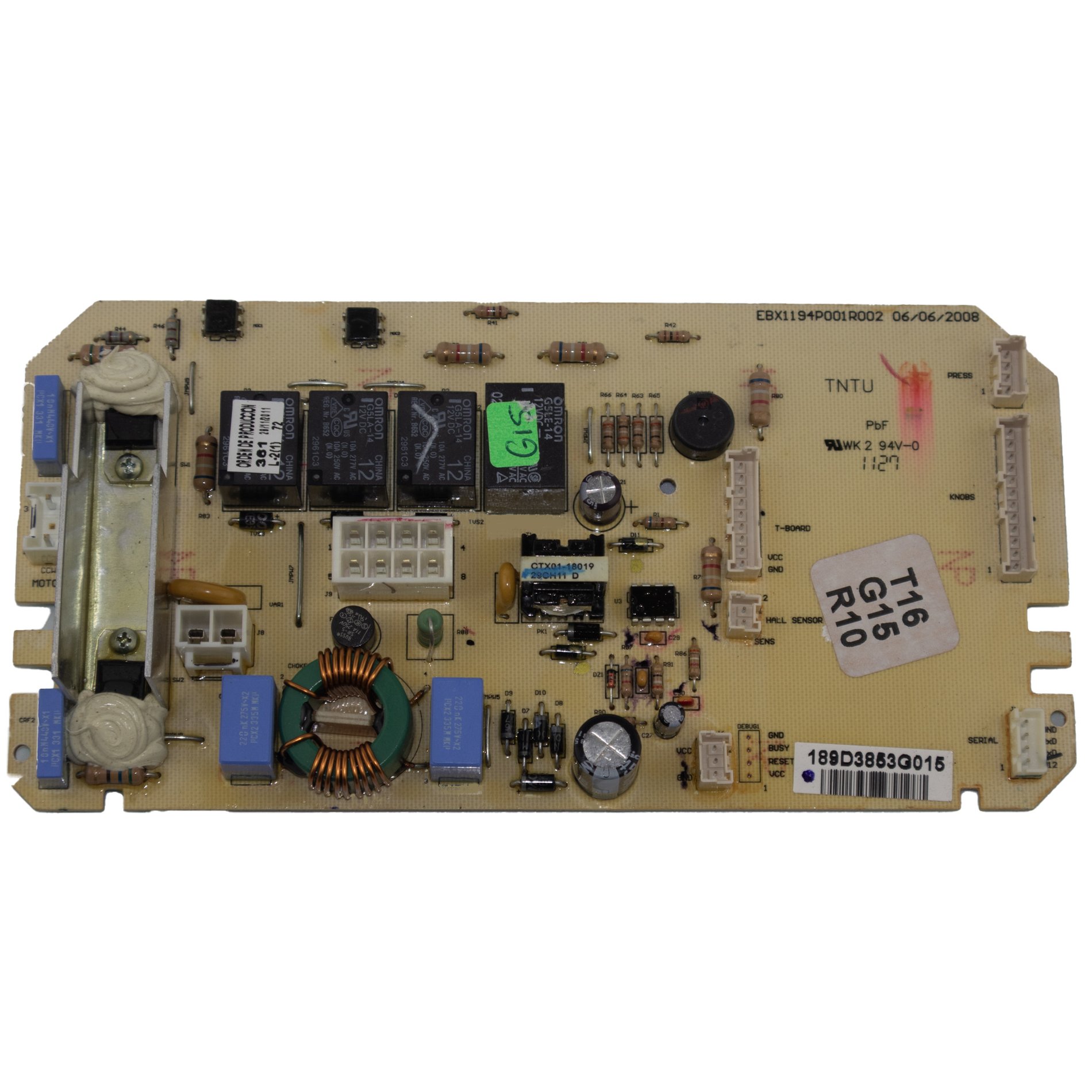 Tarjeta panel control 4 relevos lavadora Mabe de perilla