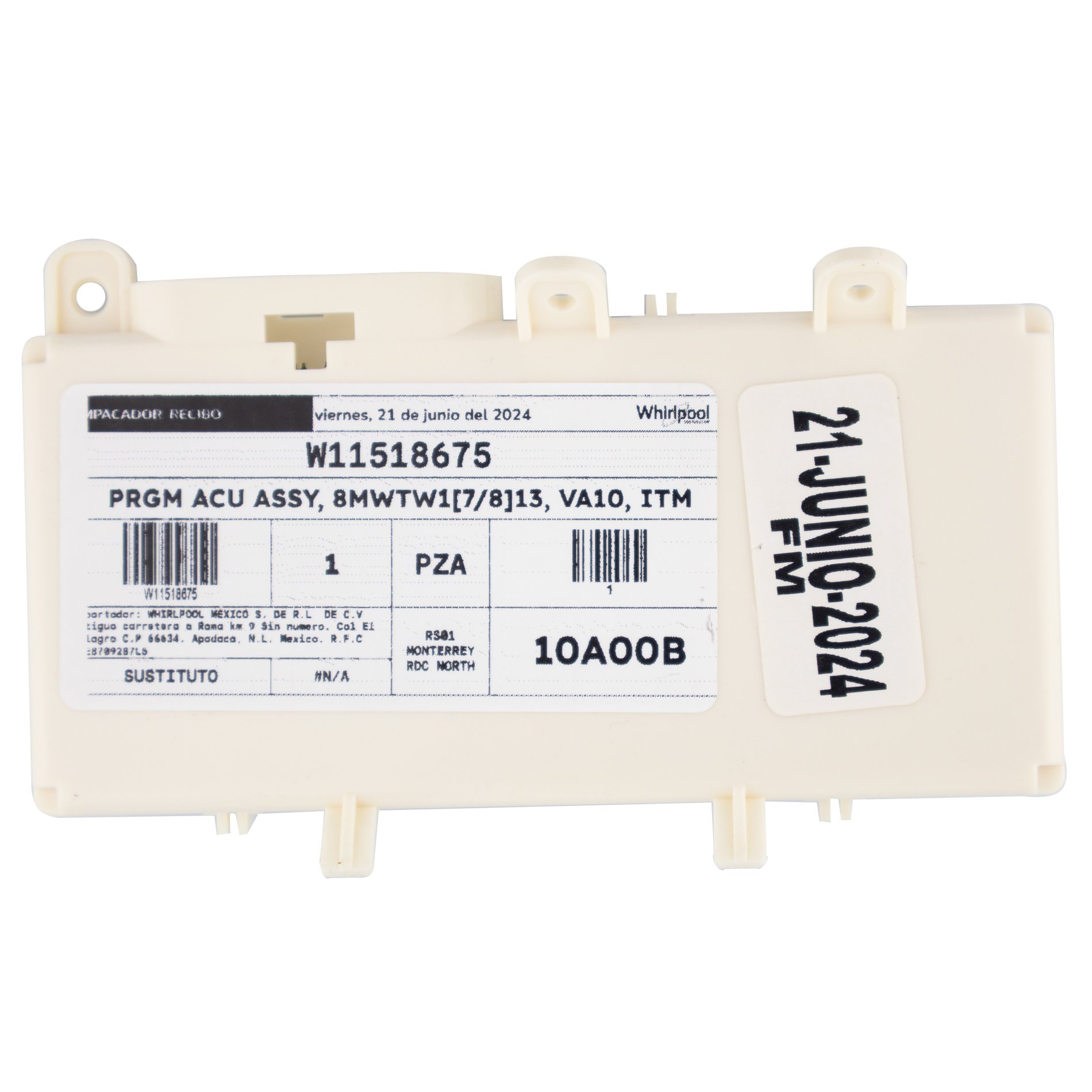 Tarjeta control panel de lavadora Whirlpool Batman 8MWTW17813 VA10 / W11518675-W11377421 Original
